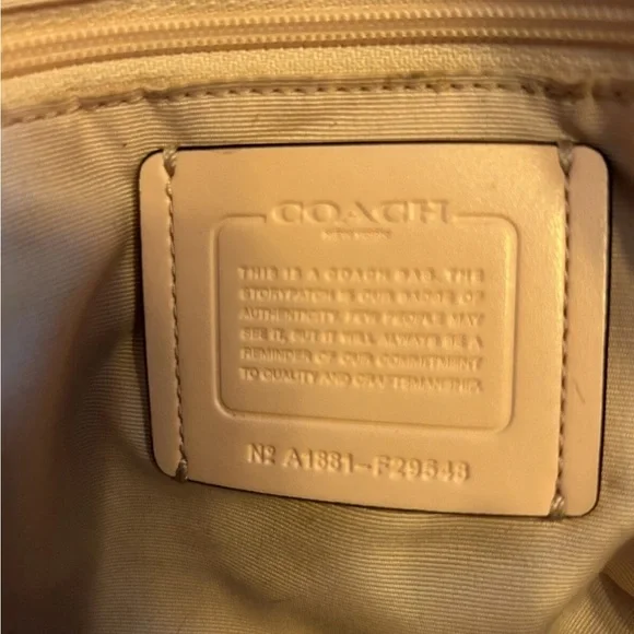 Coach Beige w/ Pink Leather Signature Shoulder Bag - Picture 16 of 16